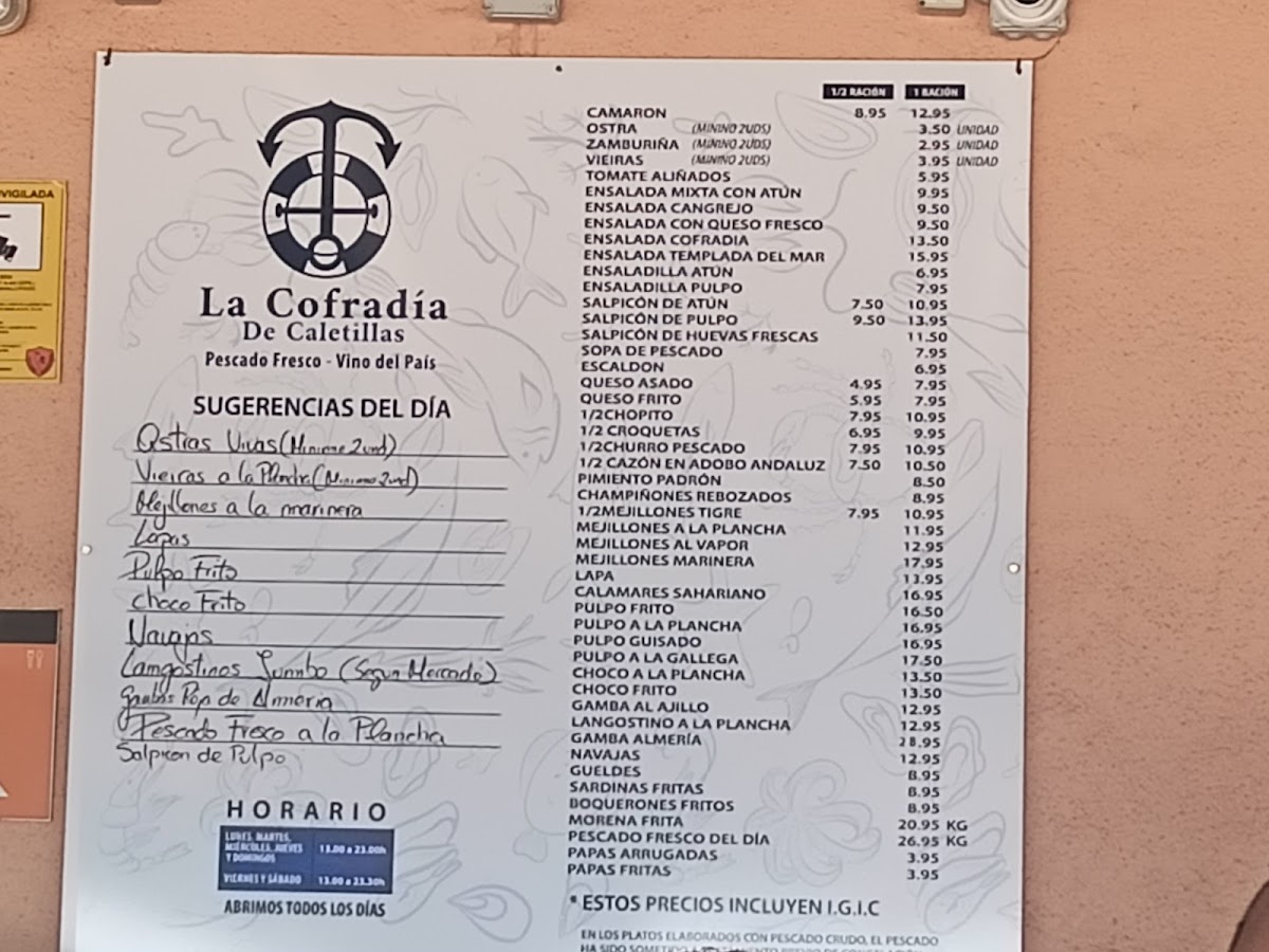 La Cofradia de Caletillas Menu - Image 1